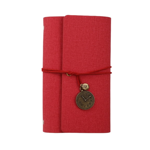 JHyouerji Vintage Notebook Hot Pink Leather Journal Refillable Loose Leaf Notebook Memo Book for Travel Business Office