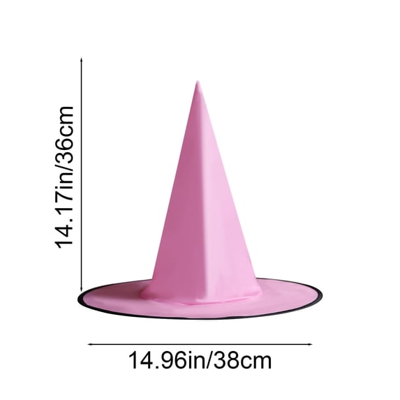 JHyouerji Witch Hat Hanging Ornament 15x14x14in Pink Halloween Window Party Wall Soft Decor Pendant