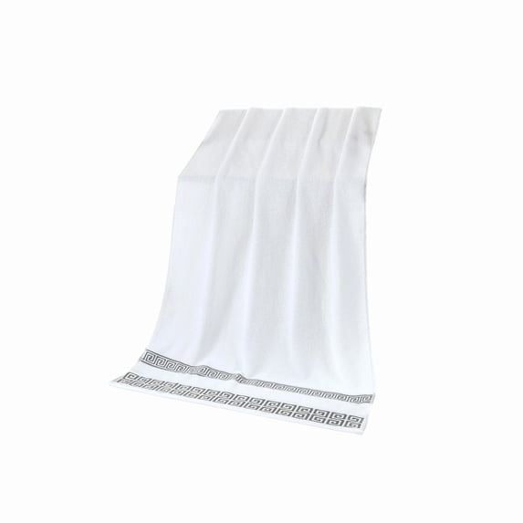 JHyouerji Woven Cotton Hand Towel,White Soft Highly Absorbent Quick Dry Bath Towel,29x13 Inch Durable Woven Towel for Home Hotel Bathroom Gym Travel