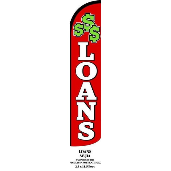 JI4 LOANS Swooper Flag Feather Banner Sign 2.5x11.5ft(Flag Only)