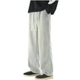 thumbnail image 1 of JIA JIA SHUANG Jeans for Men Lightweight Loose Fit Straight Leg Denim Pants Vintage Wide Leg Drawstring Pants with Pockets Streetwear, 1 of 7