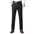 thumbnail image 1 of JIA JIA SHUANG Men's Chino Dress Pants Lightweight Regular Fit Straight Leg Slacks with Pockets for Business Work Office Wedding, 1 of 5