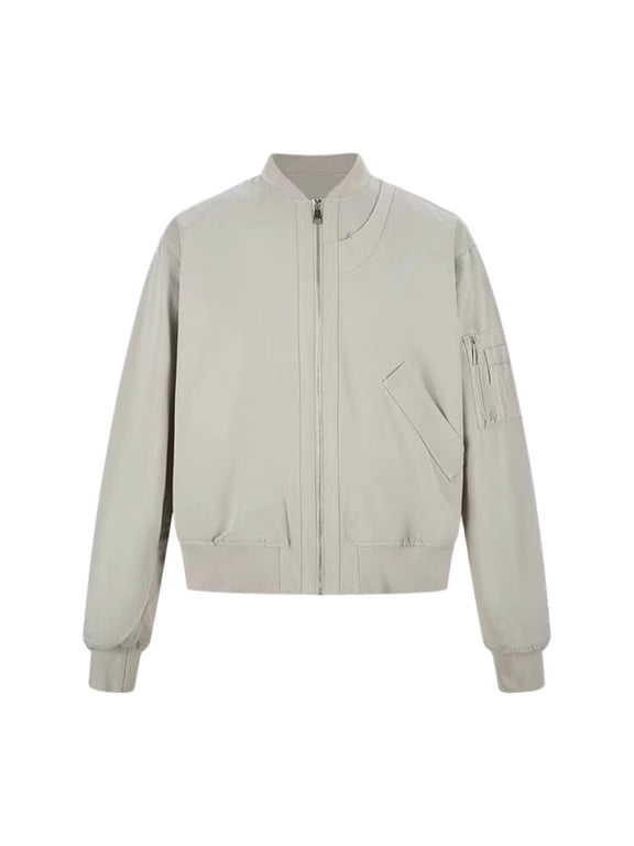 Men's Fashion Jacket Mock Neck Zip up Baseball Coat with Pockets Heavyweight Outerwear for Hiking Cycling Big and Tall