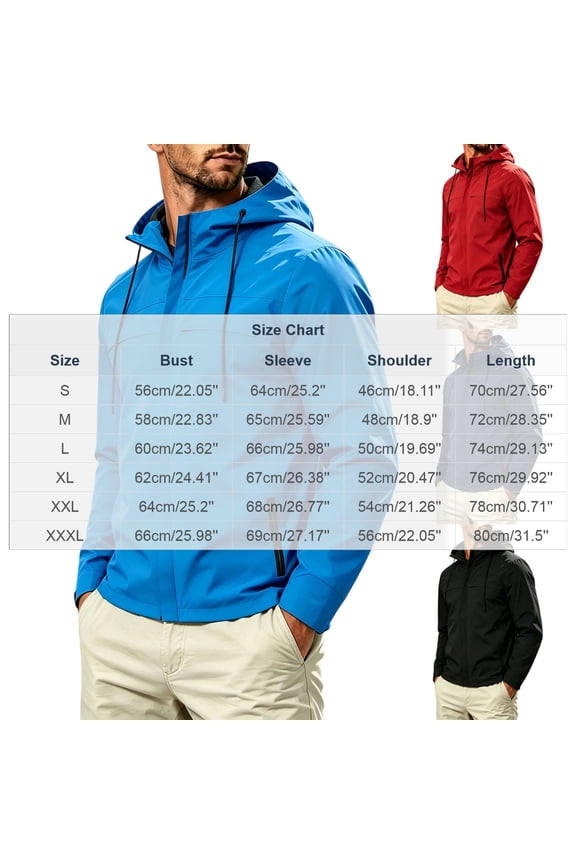 Men's Jackets with Packable Hooded Lightweight Running Bike Windbreaker Coat Breathable Tops for Outdoor Mountain Hiking
