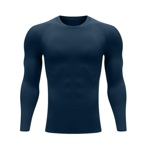 JIA JIA SHUANG Men's Thermal Shirt Fleece Lined Long Sleeve Crewneck Athletic Base Layer Fall Winter Warm Workout Solid Color Top