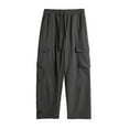 thumbnail image 1 of JIA JIA SHUANG Mens Cargo Pants with Flap Pockets Casual Loose Fit Drawstring Sweatpants for Camping Fishing Big and Tall, 1 of 7