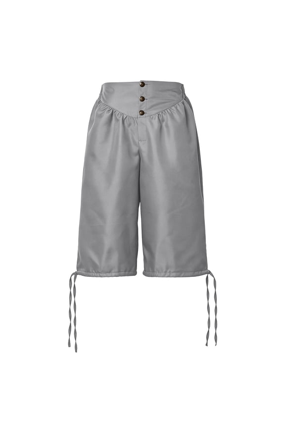 Mens Medieval Capri Pants Renaissance Cropped Pants Wide Leg Lace up 3/4 Length Trousers for Festival