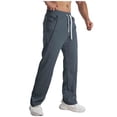 thumbnail image 1 of JIA JIA SHUANG Mens Sweatpants Straight Leg Comfy Casual Elastic Waist Trousers Drawstring Athletic Workout Gym Pants with Pockets, 1 of 5