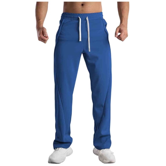 JIA JIA SHUANG Mens Sweatpants Straight Leg Comfy Casual Elastic Waist Trousers Drawstring Athletic Workout Gym Pants with Pockets