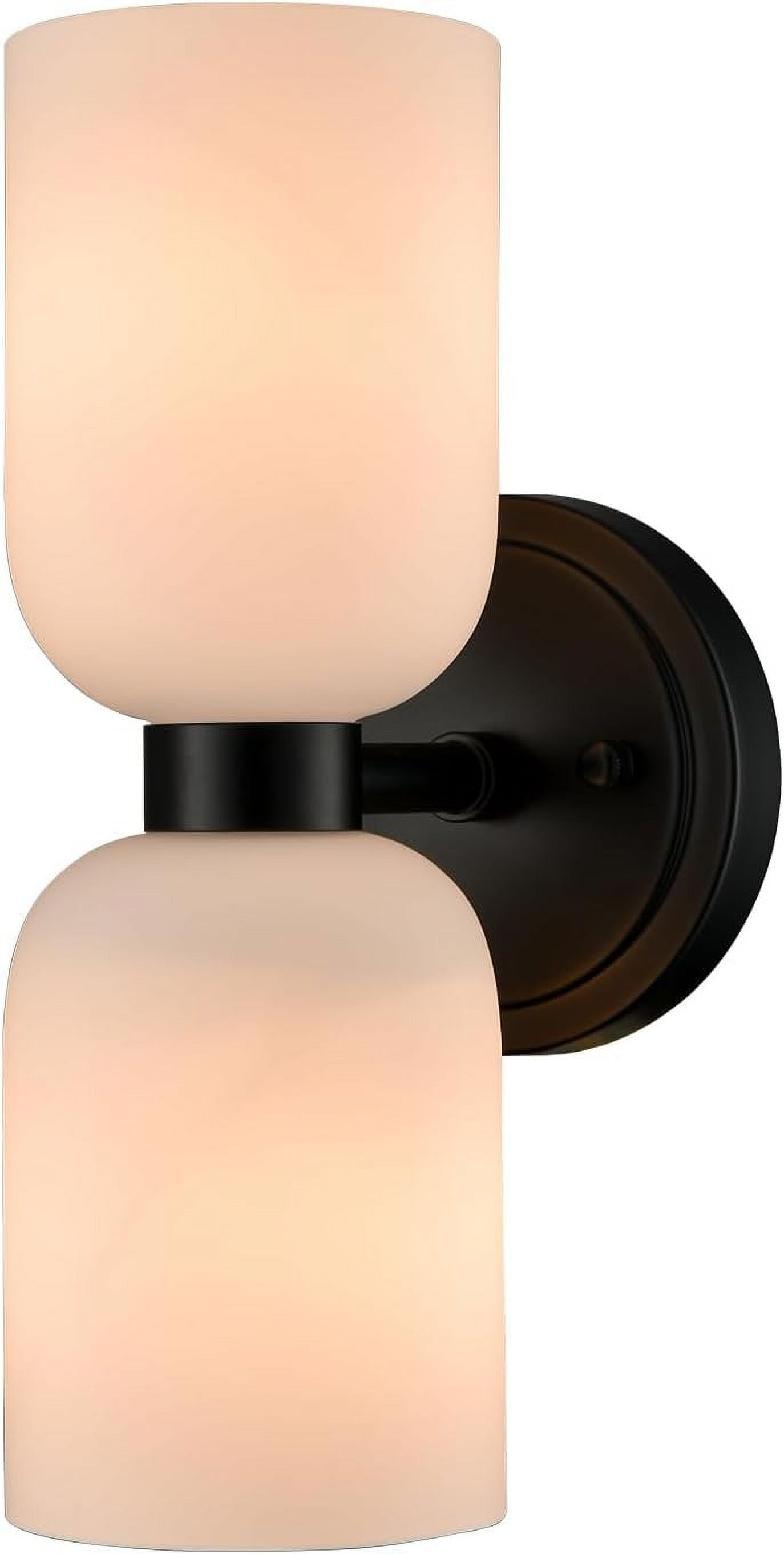 JIAH Modern Bathroom Vanity Milky Glass Wall Sconce Bathroom Light ...