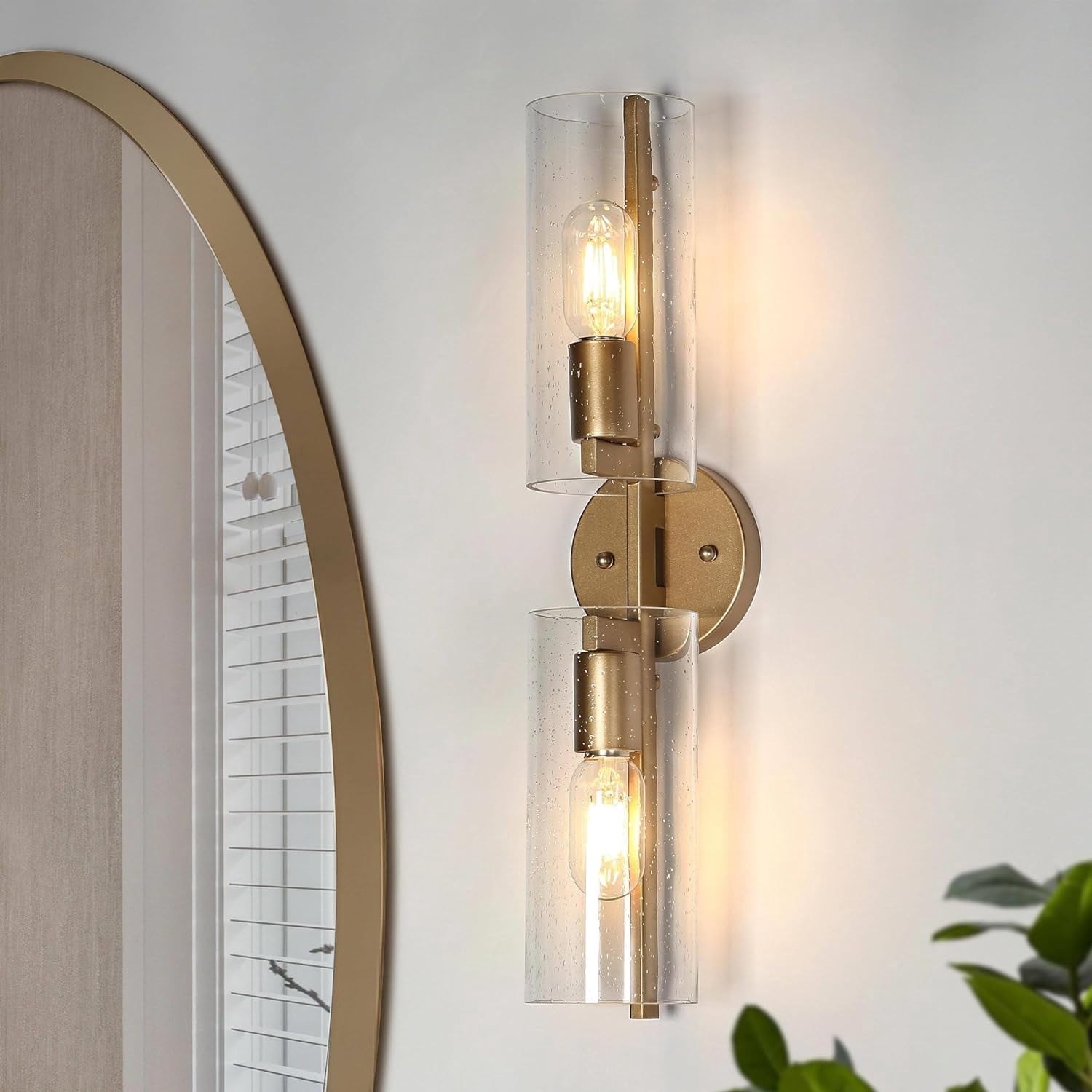 JIAH Wall Sconce, Bathroom Light Fixtures, Vanity Light with Seedy ...