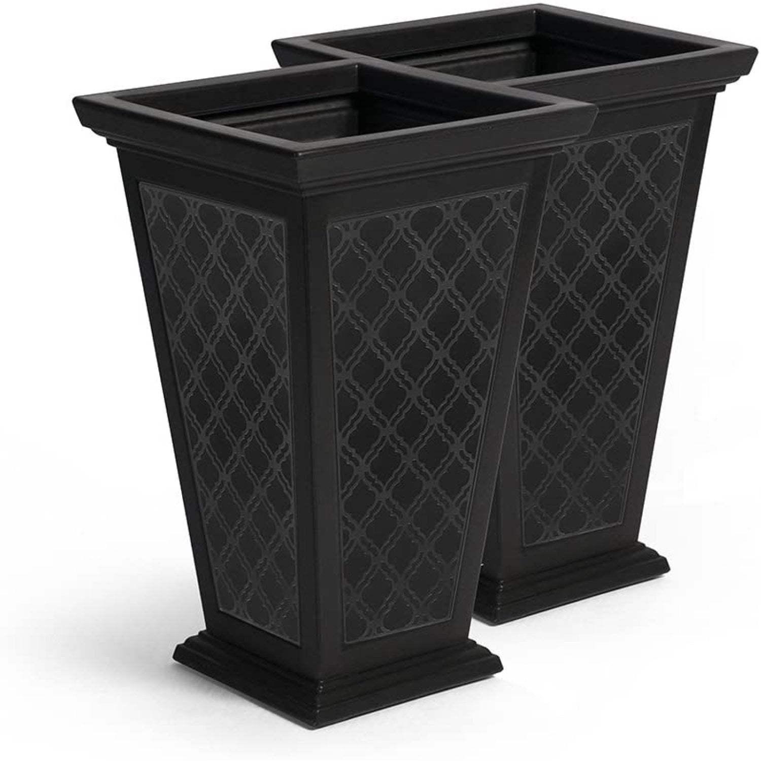Casablanca Self-Watering Pedestal Planter, 24" Moroccan-Inspired Design