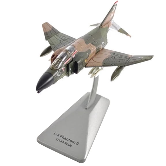 JIAHAOO 1:144 Scale F-4 Phantom II Fighter Model Die Cast Alloy for Military Model Fans Decor Gift Choice Display Stand