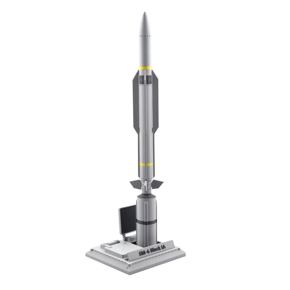 JIAHAOO 1:18 Scale SM-6 Shipborne Air Defense Missile Model 41cm PLA Plastic 3D Printed Desktop Showcase Decor