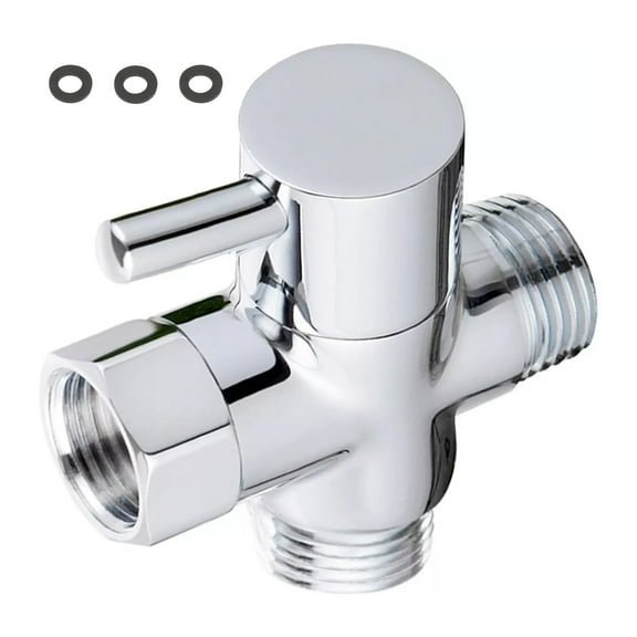JIAHAOO 1/2in 3-Way Brass Water Diverter Valve for Shower Handheld Head Control Water Flow Easy Install Bathroom Accessory