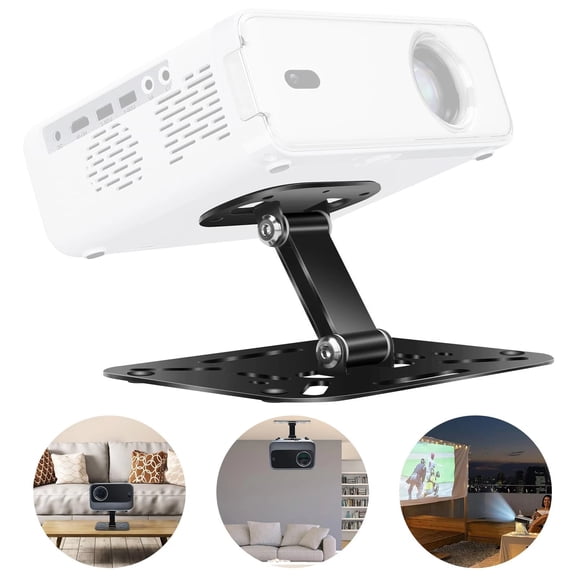 JIAHAOO 1/4 Inch Projector Mount For Home Outdoor 5kg Capacity Metal Foldable Desktop Ceiling Stand Black