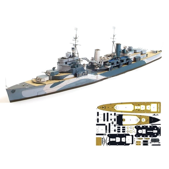 JIAHAOO 1/400 Scale British Belfast Cruiser Paper Model DIY Kit Challenging Project for Hobbyists New Release