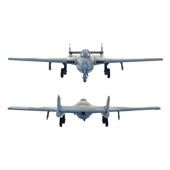 JIAHAOO 1:72 RAF De Havilland Vampire Model, Alloy+Plastic 5.1in, Display Stand for Home Office Showcase Aircraft Collectors
