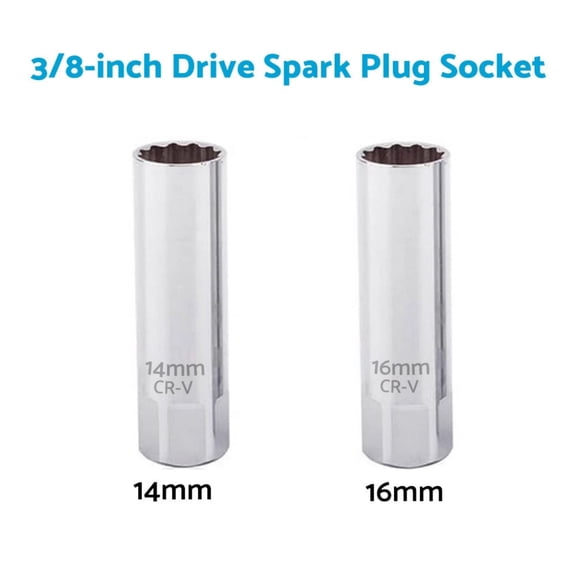 JIAHAOO 12 Point Spark Plug Socket Set 14mm 16mm 3/8 Drive Spring Loaded Design For Automotive Workshop Engine Ignition Repair Work