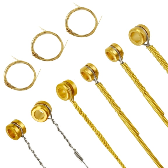 JIAHAOO 3 Set Acoustic Guitar Strings Yellow Copper Wire for Most Guitars 0.2mm 0.3mm 0.6mm 0.7mm 1mm 1.2mm for Practice