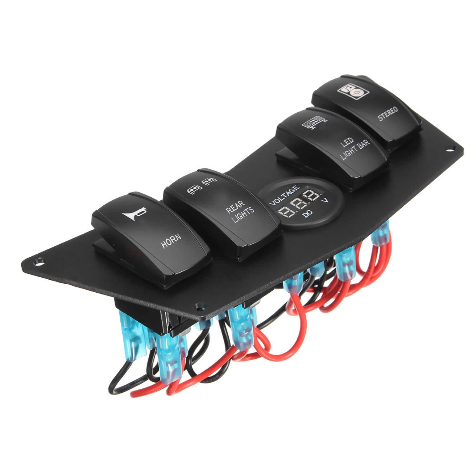 XJMOTO 7Pin Winch In Out Momentary Rocker Toggle Switch Blue Backlit 20A 12V Compatible With ATV - Foto 6