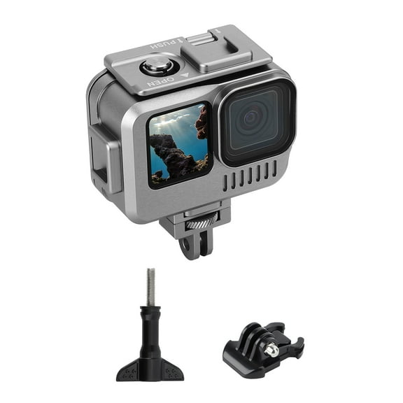 JIAHAOO 40M Waterproof Housing for GoPro 9 10 11 Black Aluminum Alloy Case Diving Heat Dissipation Dual Cold Shoe Mount