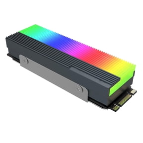 JIAHAOO ARGB SSD Heatsink for M.2 2280 Solid State Drives 5V 3Pin Sync Small 4Pin Controller Efficient Heat Dissipation Easy Install