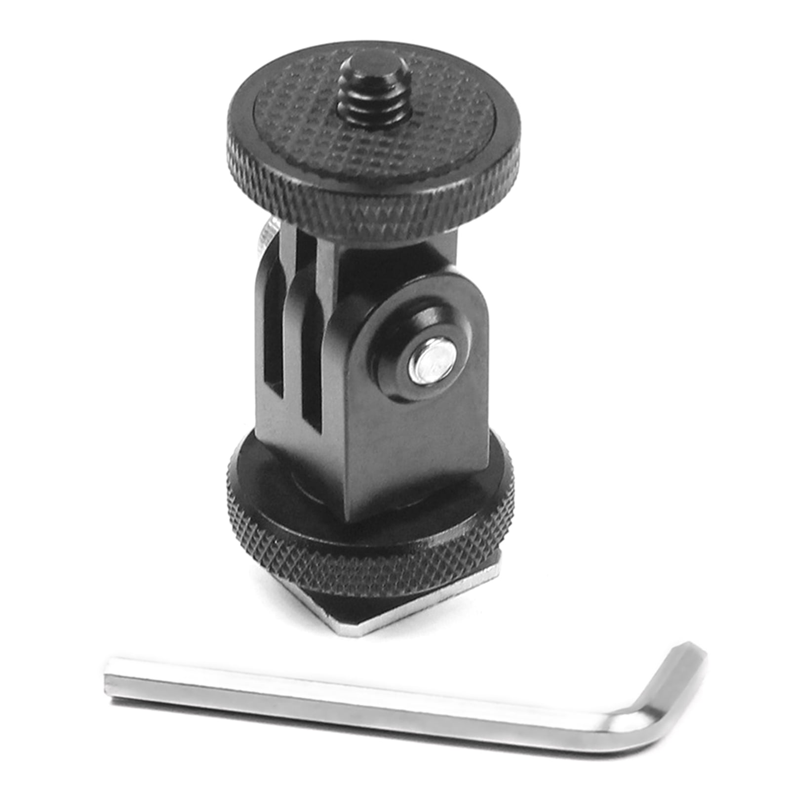 JIAHAOO Aluminum Alloy Cold Shoe Adapter with 1/4 Screw Mount 360