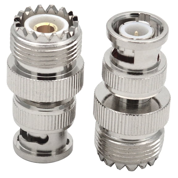 JIAHAOO Antenna Connector Adapter BNC to UHF Brass Construction 50 Ohm for Radio Communication Signal Transfer