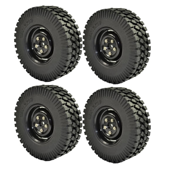 JIAHAOO Black Plastic Wheels with Rubber Tires for TAMIYA CC01 Easy Install, Enhanced RC Car Appeal