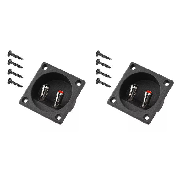 JIAHAOO Black Speaker Terminal Box with Silver Metal Wiring Posts Quick Connectors for DIY Audio Project Professional Sound