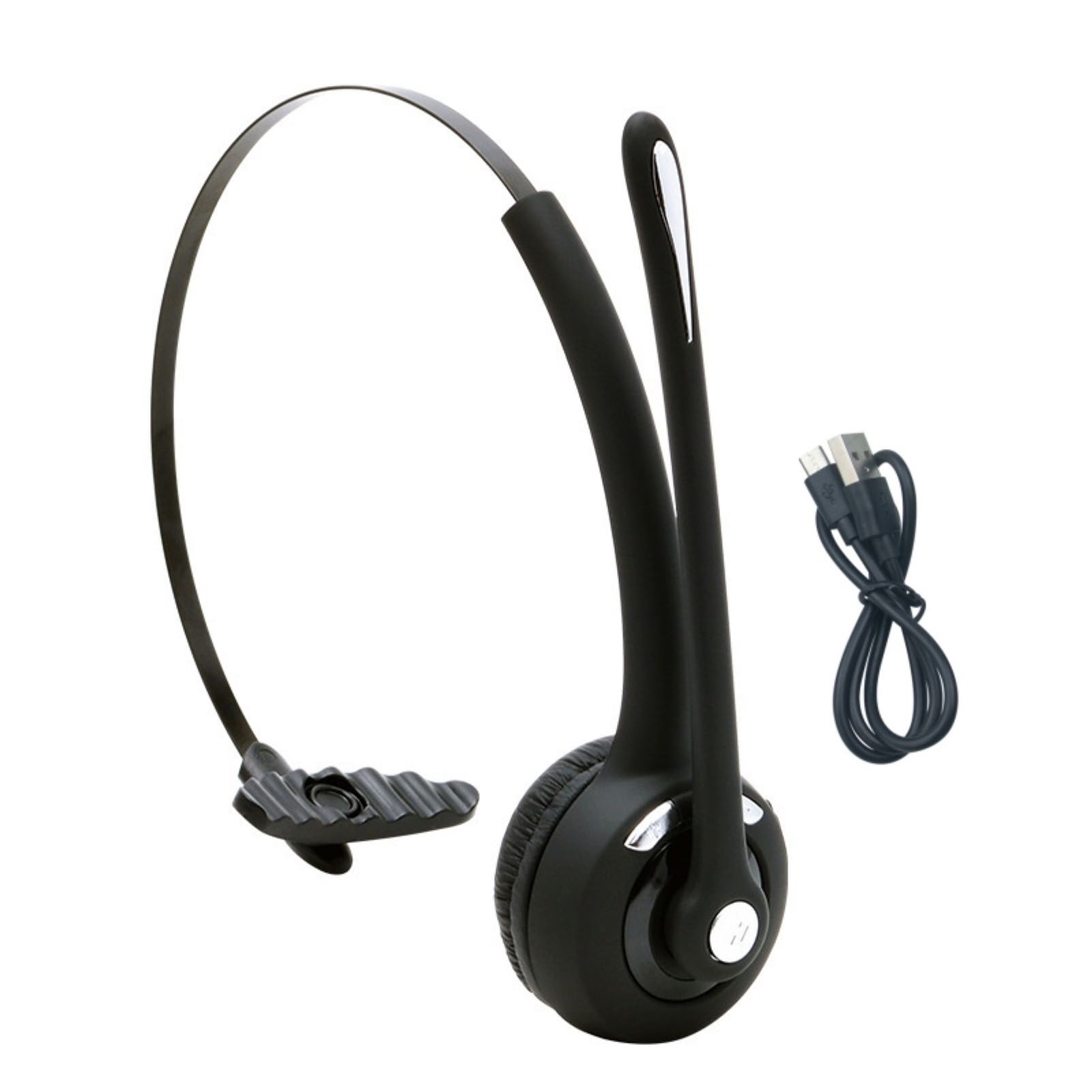 JIAHAOO Bluetooth V5.0 Headset Over Ear Lightweight Noise Cancelling Microphone 13Hr Playtime 220Hr Standby Dual Device Connect