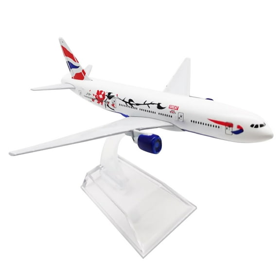 JIAHAOO British 777 B777 Plum Alloy Aircraft Model 15cm 1/400 for Desk Display Aviation Enthusiasts Collectors
