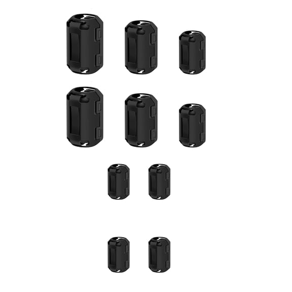 JIAHAOO Cable Choke Ferrite Core Clip On for Noise Reduction 10PCS 3.5 5 7 9 13mm Inner Diameter for LED Static Fix and Car Radios