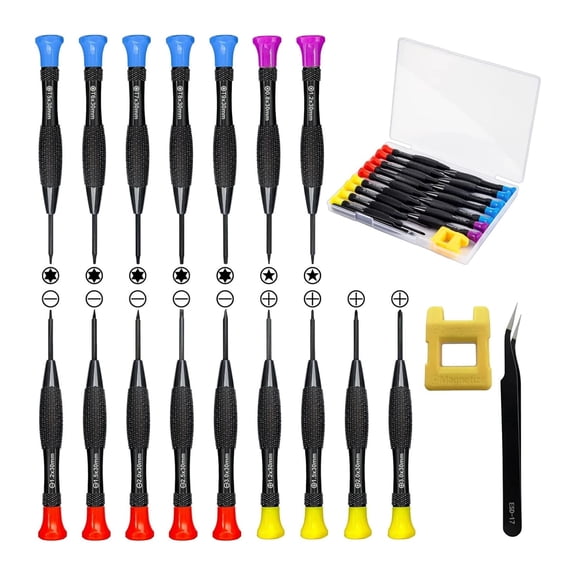 JIAHAOO Complete Mini Screwdriver Tool Kit Transparent Organizer Case For Small Screw Operation Digital Device Disassembly Components