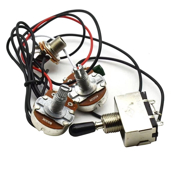 JIAHAOO Customizable Guitar Wiring Kit for Electric Guitars 1V/1T 3-Way Switch, Alpha Pots