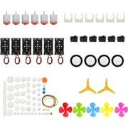 JIAHAOO DIY Toy Making Kit with 6x 130 Motors 60 Plastic Gears 7 Propellers 4 Wheels 6 Rocker Switches for Cars Boats Planes