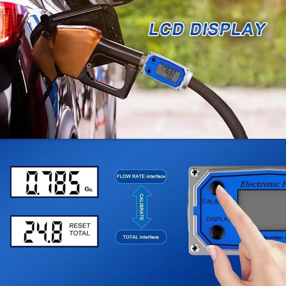 JIAHAOO Digital Fuel Pump Flow Meter Multi Liquid Compatibility 1% Precision For Industrial Household Use