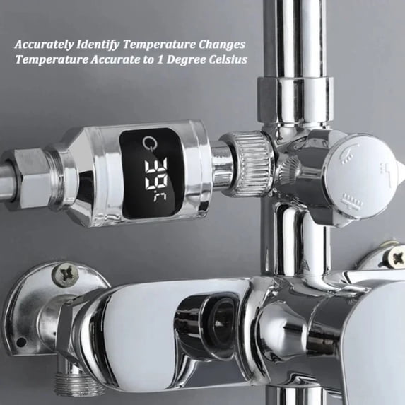 JIAHAOO Digital Shower Water Thermometer High Precision Sensor Silver Finish For Bathroom Shower System Temperature Test