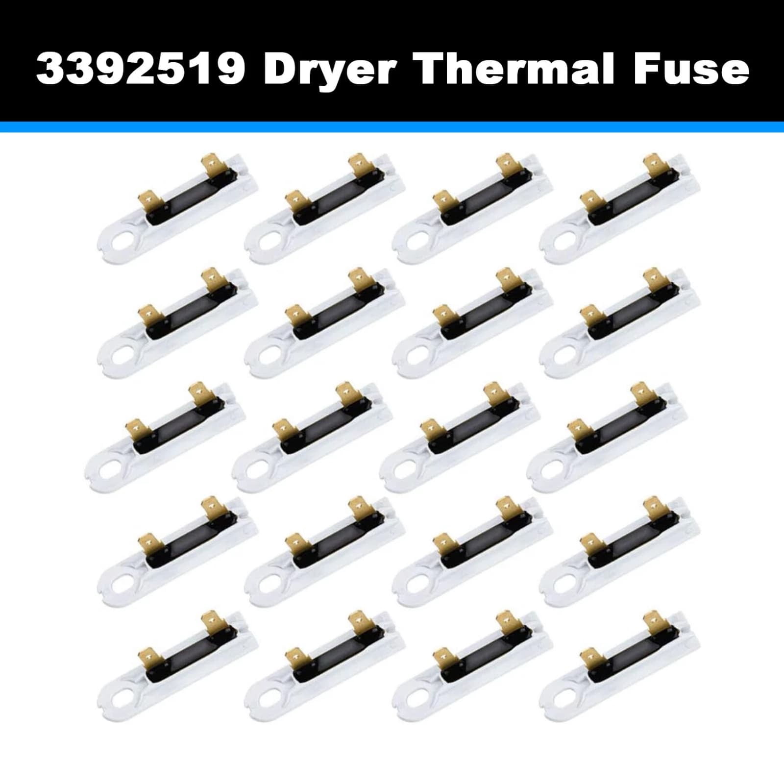 JIAHAOO Dryer Overheat Protection Thermal Fuse 91°C 20 Pieces Set For Kenmore Maytag Dryer Repair Replacement Components
