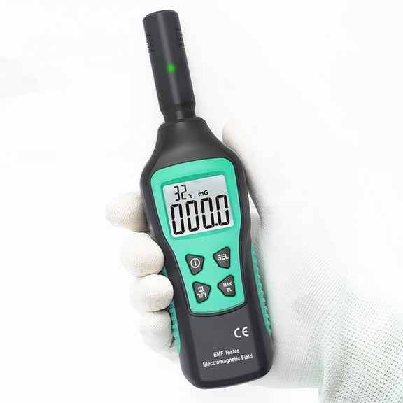 JIAHAOO EMF Tester 3 In 1 ABS For Home Appliances Electrical Wires Test Electric Magnetic Field Temperature LCD Display Flashlight