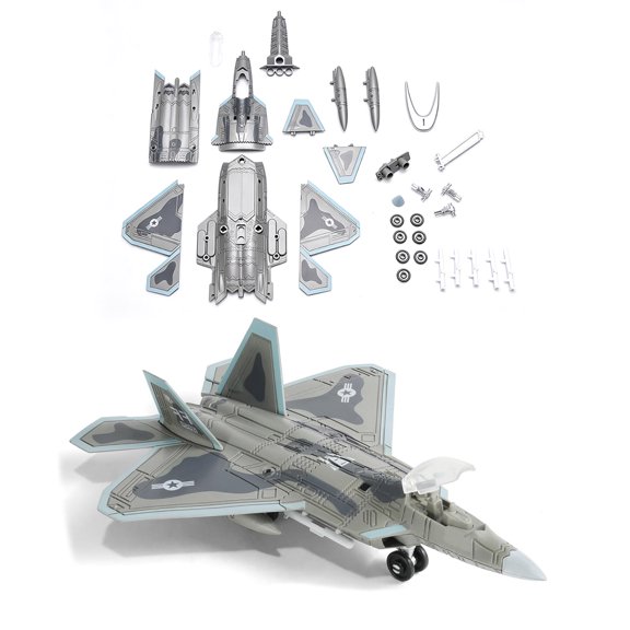 JIAHAOO F-22 Raptor 1/100 Scale Model Kit No-Glue Tool-Free Build For Birthday And Holiday Gift Giving