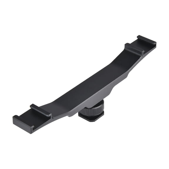 JIAHAOO Fill Light Mounting Bracket Dual Cold Shoe for DSLR Camera Microphone Video Light CNC Aluminum Alloy Durable Design