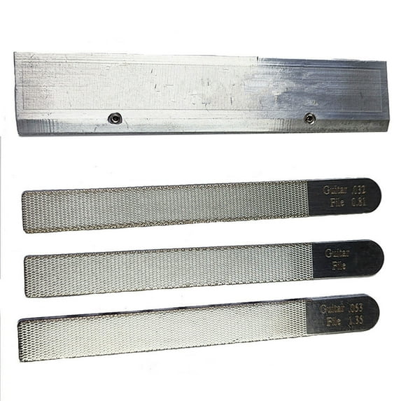 JIAHAOO Guitar Luthier File Set for Smooth Frets Rustproof Steel Construction Long Filing Surface Prevent Damage Tool for Luthier