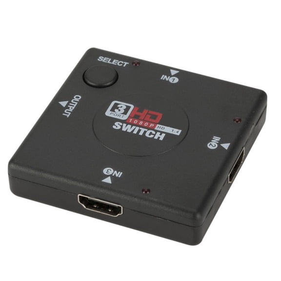 JIAHAOO HDMI Switch 3 Port Compact 1080P HD Support 3 Input 1 Output for DVD Game Console Projector TV