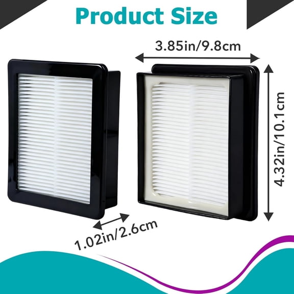 JIAHAOO HEPA Filter 2 Pack For Vacuum Models 107315 Washable Reusable High Efficiency Air Filtration System