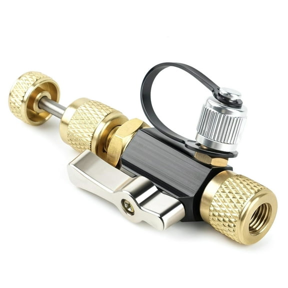 JIAHAOO HVAC Tool 1/4 Valve Core Removal Tool Vacuum Rated for R410A Systems Brass Stainless Steel Aluminum Alloy Unrestricted Flow
