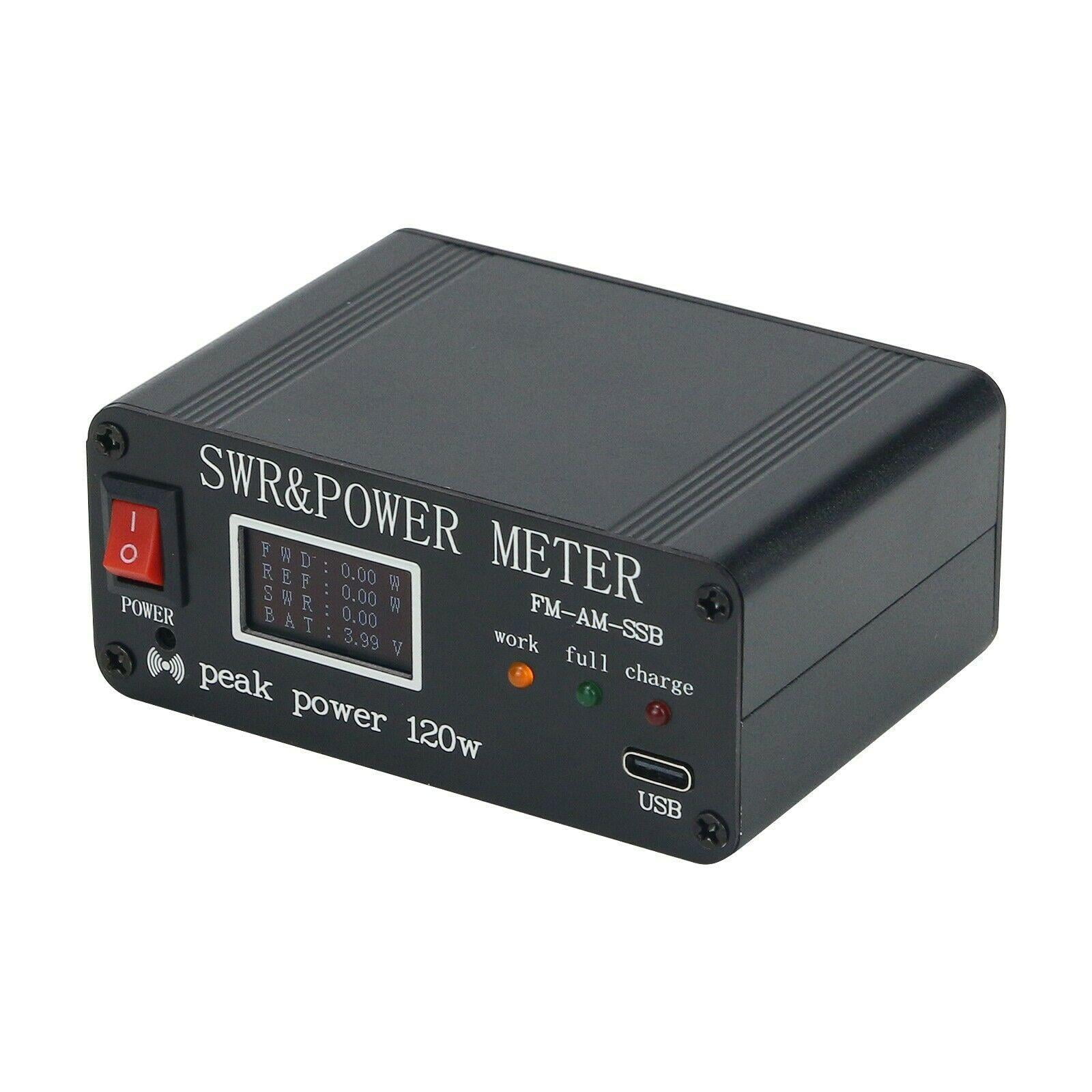 Meter Cw JIAHAOO High-Accuracy SWR Power Meter, Displays Battery Level & Version ...