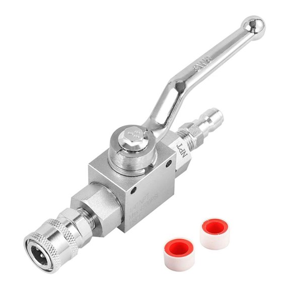 JIAHAOO High Pressure Stainless Steel Ball Valve with Quick Connect for Cleaning Equipment Rust Resistant 1/4 NPT 4500 PSI Max Pressure
