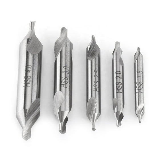 JIAHAOO High-Speed Steel Center Drills Set for Metalworking & Machinery, 5 Sizes Including 1.5-4mm
